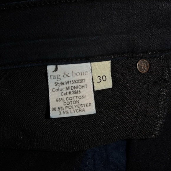 rag & bone Flexi Nina Skinny Jean in Midnight Black Skinny Jeans Denim - Picture 9 of 11